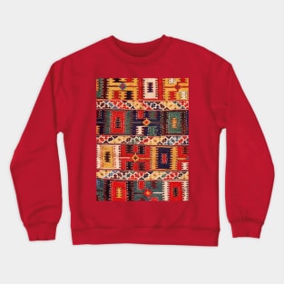 Antique Persian Qashqai Kilim Crewneck Sweatshirt